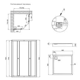 Набір душова кабіна Qtap Presto CRM1088SP5 + піддон Tern 197 х 80 х 80 см - мініатюра 12