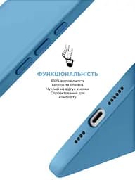 Силиконовый чехол для Apple iPhone 16, ICON2 Case, голубой, противоударный, панель, защита всего корпуса, матовая поверхность Soft Touch, выступает над дисплеем, совместим с защитными стеклами и пленками, с микрофиброй, ArmorStandart (ARM79628) - мініатюра 4