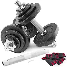 Гантели металлические Hop-Sport 2х10кг с удлиненным грифом