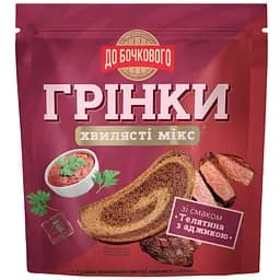 Гренки ржано-пшеничные К бочковому волнистые со вкусом Телятина с аджикой 75 г