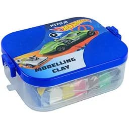 Пластилін восковий Kite Hot Wheels 7 кольорів 380 г з аксесуарами у боксі (HW22-080)