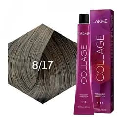 Перманентная краска для волос Lakme Collage Creme Hair Color тон 8/17 (голубой пепельный светлый блондин) 60 мл