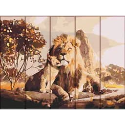 Картина за номерами на дереві Спадкоємець лева ArtStory 30х40 см кольорова 000169575