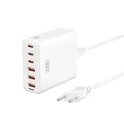 ЗП XO L133 Desktop GaN 3USB-A/3USB-C 75W 1.5m White - мініатюра 1