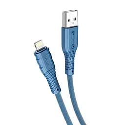 Кабель Hoco X67 Nano силиконовый зарядный кабель для передачи данных USB - Lightning 1 м синий