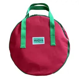 Сумка-чехол Hvoya для хранения новогодних украшений круглая красная 50 см.