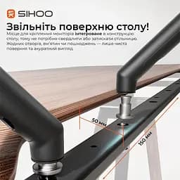 Геймерський стіл Sihoo D07 1.8m Walnut/Black (D07A-101/D07J-101-AB/D07-P) - мініатюра 11