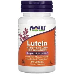 Лютеин Now Foods Lutein 10 мг 60 капсул