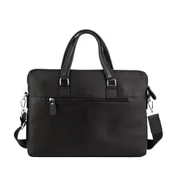 Сумка для ноутбука та документів шкіряна чорна Tiding Bag 9157 з 2 ручками - мініатюра 3
