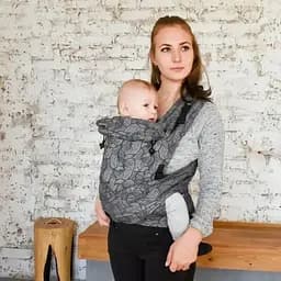 Май-слинг жаккардовый с рождения до 36 месяцев Coolbabka Серый Leaf