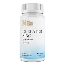 Цинк хелат Chelated zink My Nutri Week 450 мг 100 кап