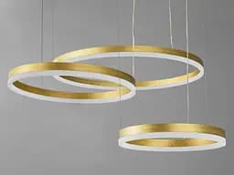 Люстра стельова LED Diasha 1029-600+400+300GD 105W, золото, сучасний стиль, регульована висота, пульт ДУ, для вітальні - мініатюра 3