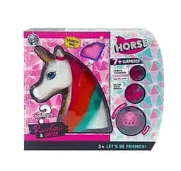 Голова для причесок Единорог LK1076, свет, звук, сюрпризы, в коробке (6990876431760) Белый