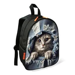 Рюкзак детский с котом школьный/городской 34х27х13 см для мальчика (02743)