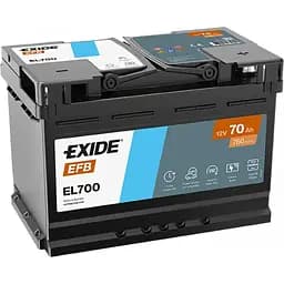 Акумулятор Exide Start-Stop EFB 70Ah Ев (-/+) (760EN) (278х175х190) EL700