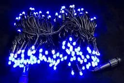 Светодиодная гирлянда уличная на елку нить с мерцанием 20 метров Синяя 200 LED Laplandia от сети каучуковый провод (B.01.7B.200.F+)