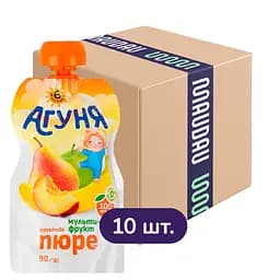 Упаковка фруктового пюре Агуня Мультифрукт 900 г (90 г x 10 шт.)
