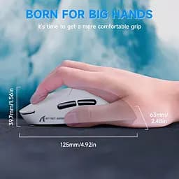 Бездротова миша ATTACK SHARK X8 Plus PAW3395PRO з трьома режимами 2.4G/USB-C з кабелем/Bluetooth Біла - мініатюра 5