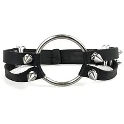 Чокер з металевим кільцем та шипами з натуральної шкіри Art of Sex - Ruby