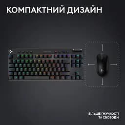 Клавіатура Logitech G PRO X TKL LightSpeed Tactile Black (920-012136) [94305] - мініатюра 6