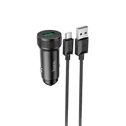 Адаптер авто - зарядний комплект HOCO Type-C Cable Level single port car charger Z49A 1USB 18W чорний - мініатюра 3