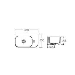 Умивальник Qtap Tern 450x250x158 White QT1711H02LW, Білий - мініатюра 2