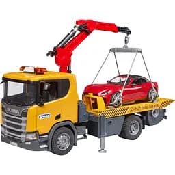 Игровой набор Bruder Эвакуатор Scania Super 560R с краном-манипулятором и автомобиль Roadster Bruder 1:16 (03552)