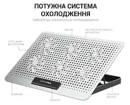 Охолоджувальна підставка для ноутбука до 17 дюймів OfficePro OPCP-620 2xUSB 6xfans - мініатюра 3
