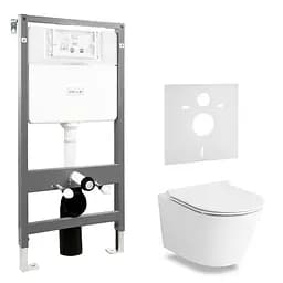 Комплект инсталляция 4 в 1 Volle Master Evo 212010 + унитаз Volle Nemo Rimless 13-17-316 с сидением Soft Close, Белый