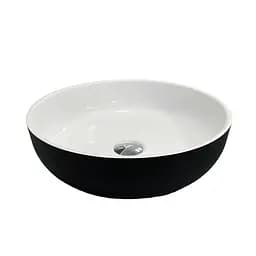 Умивальник накладна чаша Adamant Sunline New Black-White glossy d395x130мм 39,5 см