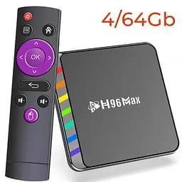 H96 MAX W2 4/64Gb Amlogic S905W2, Смарт ТВ 4K HDR приставка Android 11.0 Smart TV Box, налаштування Android TV у подарунок, YouTube та фільми без реклами - мініатюра 2
