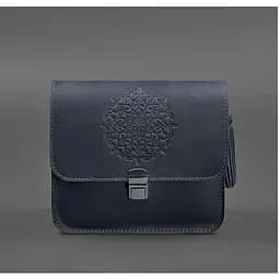 Кожаная женская бохо-сумка Лилу синяя Crazy Horse