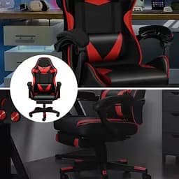 Крісло геймерське Care Life з підставкою для ніг Red/Black (CF-301) - мініатюра 10