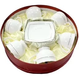 Чайний набір Interos Снігова Королева порцеляновий білий 12 предметів (6 чашок 280 мл + 6 блюдець) (S506710)