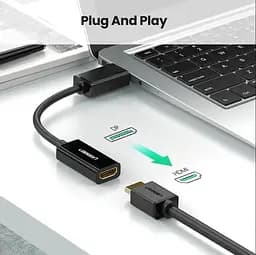 Конвертер Ugreen DisplayPort to HDMI 4K 60Hz 25 см Black (MM137) - мініатюра 7