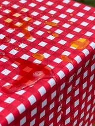 Водовідштовхувальна Скатертина Червона клітинка 220х140 см (+ 4 серветки 30х40) - мініатюра 4