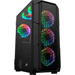 Корпус 1stPlayer XF-BK-4F7, Black, без БП, Midi Tower, ATX/Micro ATX/Mini ITX, 1xUSB 3.0/2xUSB 2.0, макс. CPU - 165 мм/VGA - 320 мм, 4x120 мм ARGB, боковая панель из закаленного стекла