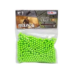 Пластикові кульки (кульки) для дитячої зброї Colorplast 1-153, 6 мм 500 шт Салатовий
