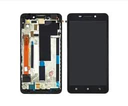Дисплей для Lenovo A5000 смартфон с черным тачскрином и корпусной рамкой