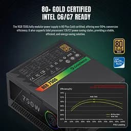 Блок живлення GameMax 750G 750W RGB 80+ Gold (RGB 750G) - мініатюра 8