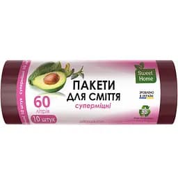 Пакети для сміття Sweet Home Суперміцні марун 60 л 10 шт.
