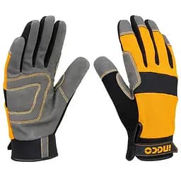 Перчатки Ingco для электроинструмента XL серо-оранжево-черные (HGMG01-XL)