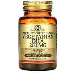 ДГК вегетаріанська Solgar Омега-3 Naturally Sourced Omega-3 200 мг 50 капсул (SOL-34845)