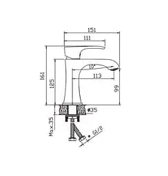 Змішувач для умивальника Haiba Monaco 001 Nut (HB9651) - мініатюра 2
