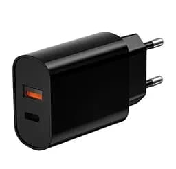 Сетевое зарядное устройство Wiwu Wi-U002 PD QC charger set with EU plug USB to Type C Черный