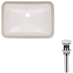 Комплект Qtap Stork: Раковина врезная овальная 570x390x210 мм White + Донный клапан PU02O (QT15116032WN47293)