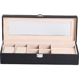 Скринька-органайзер для прикрас Yiwu із накидним замком 31x11x8 см чорна HP-5-5B