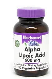 Натуральна добавка Bluebonnet Nutrition Alpha Lipoic Acid 600 mg, 30 капсул