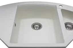Кухонна мийка гранітна Miraggio Europe white 1100x575x205 00207602, Білий - мініатюра 3