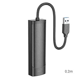 Хаб - концентратор адаптер Hoco HB41 Easy Safety 4-in-1 Hub Usb-A to 4 Usb 3.0 20 см - мініатюра 5